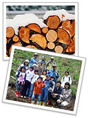 薪と鯛飯の写真